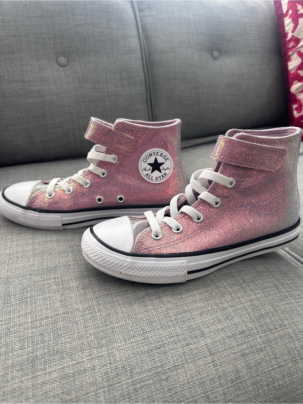 Converse Kids High-Top Sparkle Pink Glitter Sneakers